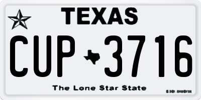 TX license plate CUP3716