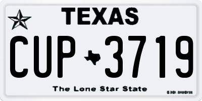 TX license plate CUP3719