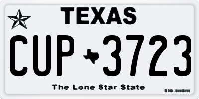 TX license plate CUP3723