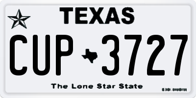 TX license plate CUP3727