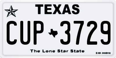 TX license plate CUP3729