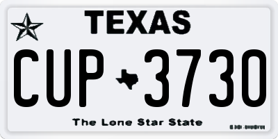 TX license plate CUP3730