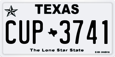 TX license plate CUP3741