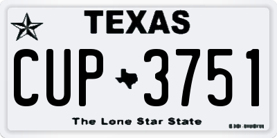 TX license plate CUP3751