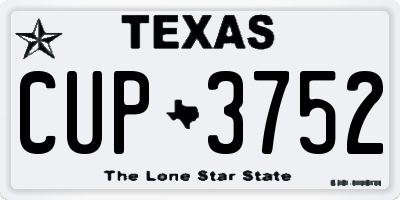 TX license plate CUP3752