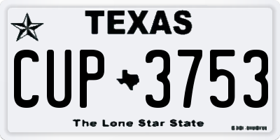 TX license plate CUP3753