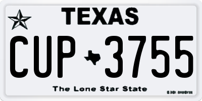TX license plate CUP3755