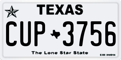 TX license plate CUP3756