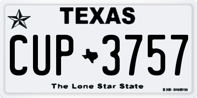 TX license plate CUP3757