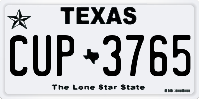 TX license plate CUP3765