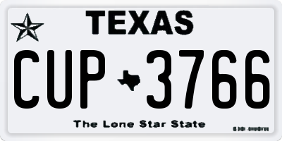 TX license plate CUP3766