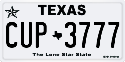 TX license plate CUP3777
