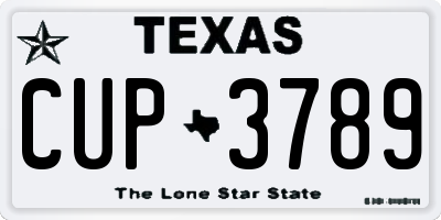TX license plate CUP3789
