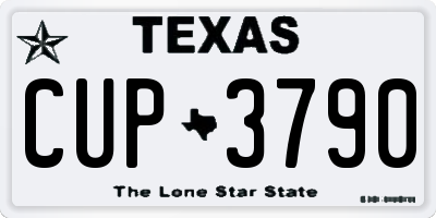TX license plate CUP3790
