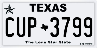 TX license plate CUP3799