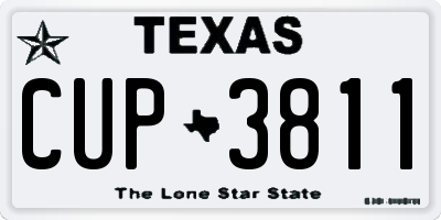 TX license plate CUP3811