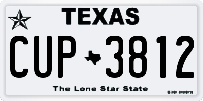 TX license plate CUP3812