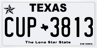 TX license plate CUP3813