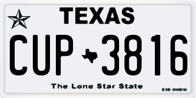 TX license plate CUP3816