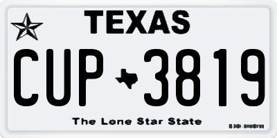 TX license plate CUP3819