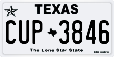TX license plate CUP3846