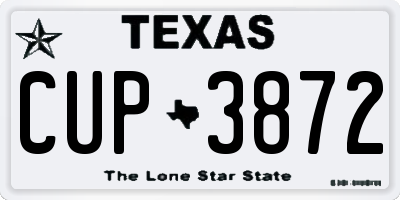 TX license plate CUP3872