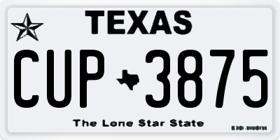 TX license plate CUP3875
