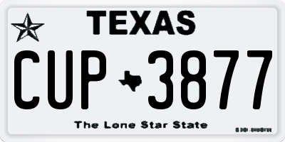 TX license plate CUP3877