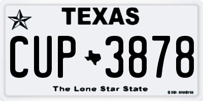 TX license plate CUP3878