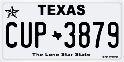 TX license plate CUP3879