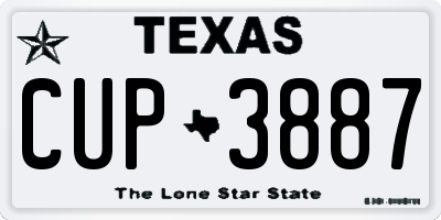 TX license plate CUP3887