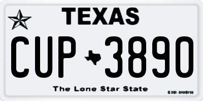 TX license plate CUP3890
