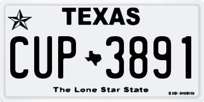 TX license plate CUP3891
