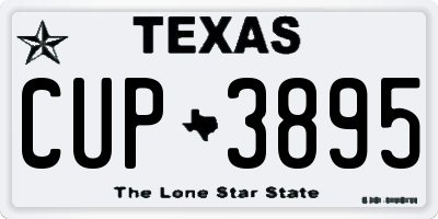 TX license plate CUP3895