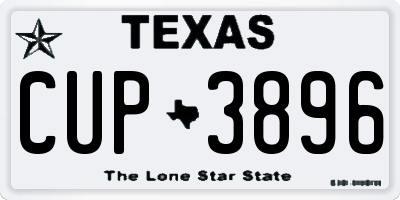 TX license plate CUP3896