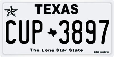 TX license plate CUP3897