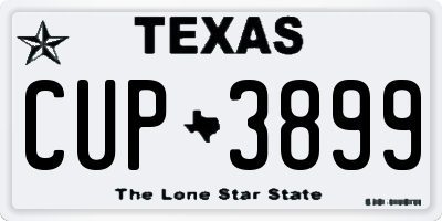 TX license plate CUP3899
