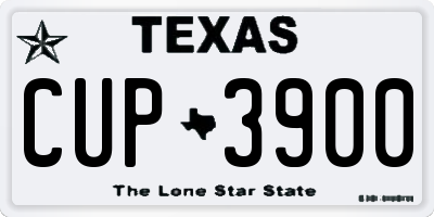 TX license plate CUP3900