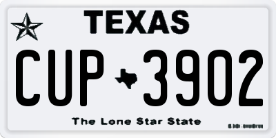 TX license plate CUP3902