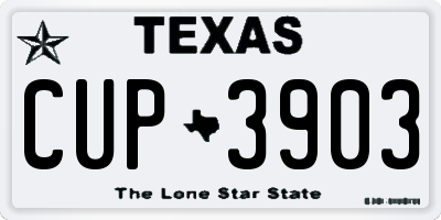 TX license plate CUP3903
