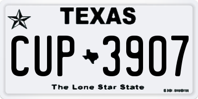 TX license plate CUP3907