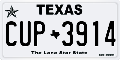 TX license plate CUP3914