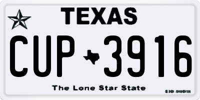 TX license plate CUP3916