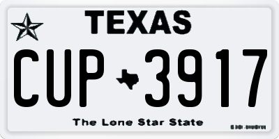 TX license plate CUP3917