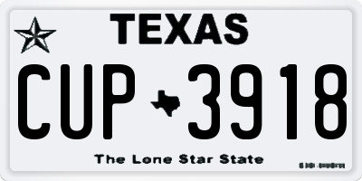 TX license plate CUP3918