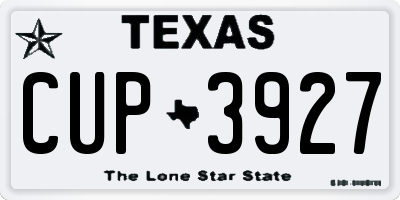 TX license plate CUP3927