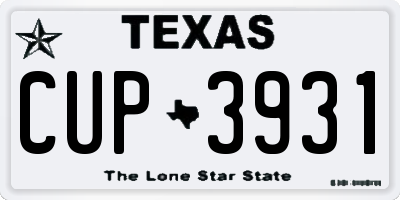 TX license plate CUP3931