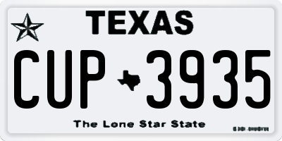 TX license plate CUP3935