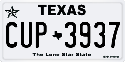 TX license plate CUP3937