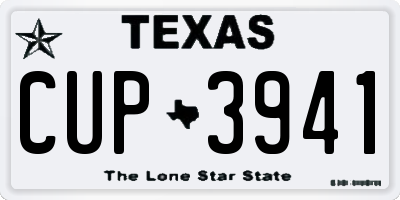 TX license plate CUP3941